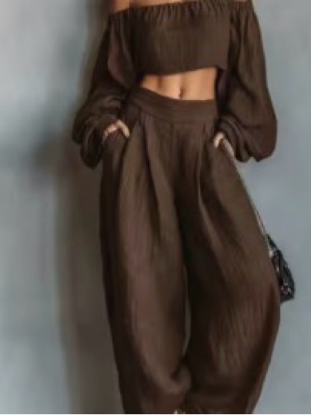 High-Waist Brown Wide-Leg Pants - Women's Relaxed Trousers.